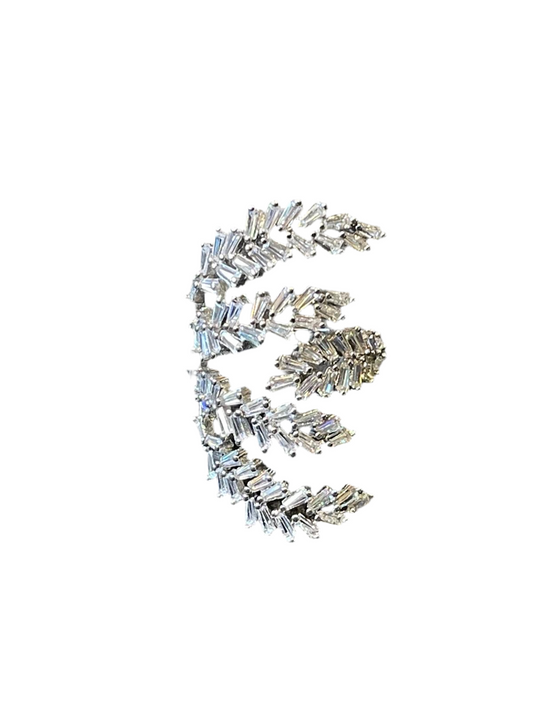 Anello regolabile in argento placcato oro 18 kt e zirconi.